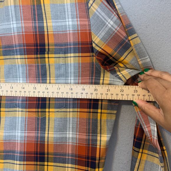 L.L.Bean Men’s Medium Long Sleeve Plaid Button-Down Shirt Autumn Gold Brick Rust - Picture 7 of 8